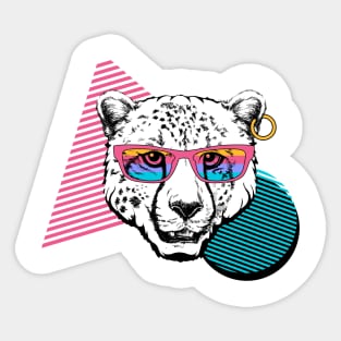 Retro Disco Bear Wearing Glasses In Shapes Sticker